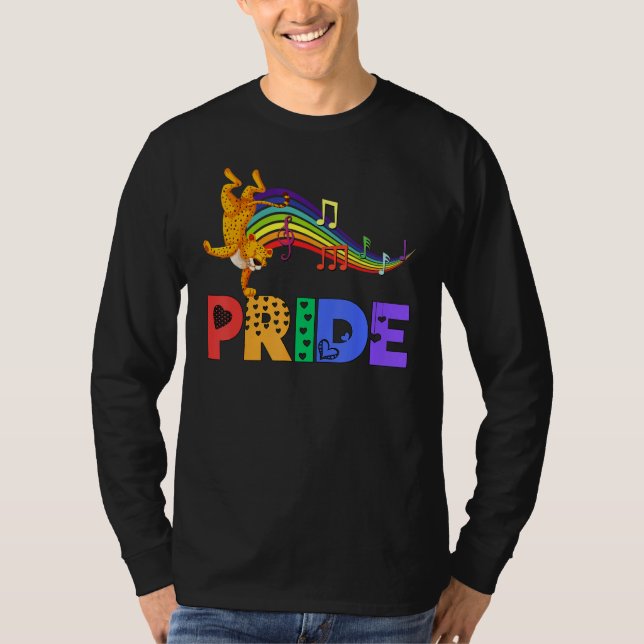 Dancing Leopard Pride Dad Rainbow Men Women Girls  T-Shirt (Vorderseite)