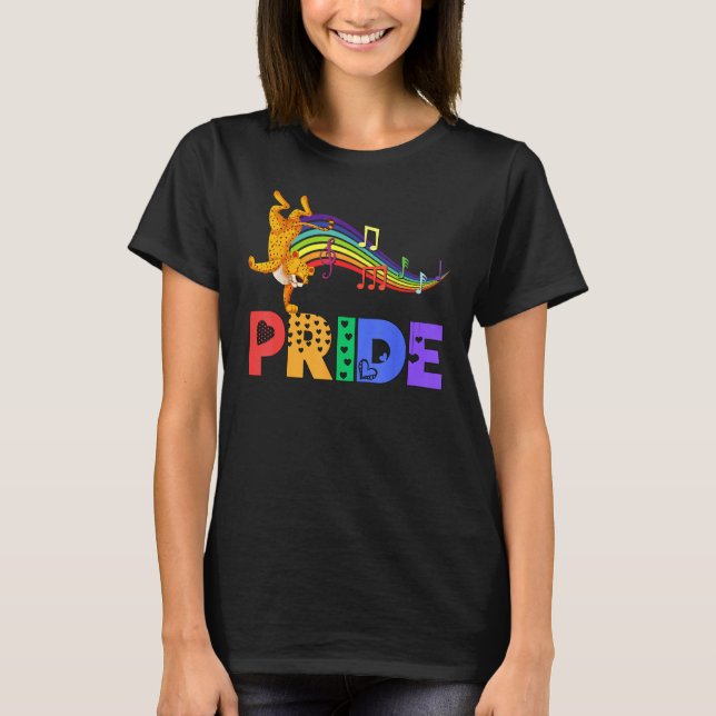 Dancing Leopard Pride Dad Rainbow Men Women Girls  T-Shirt (Vorderseite)