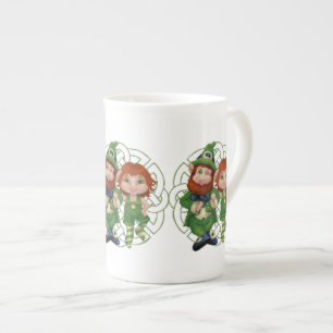 Dancing Leprecauns Pixel Art St. Patrick's Day Prozellantasse