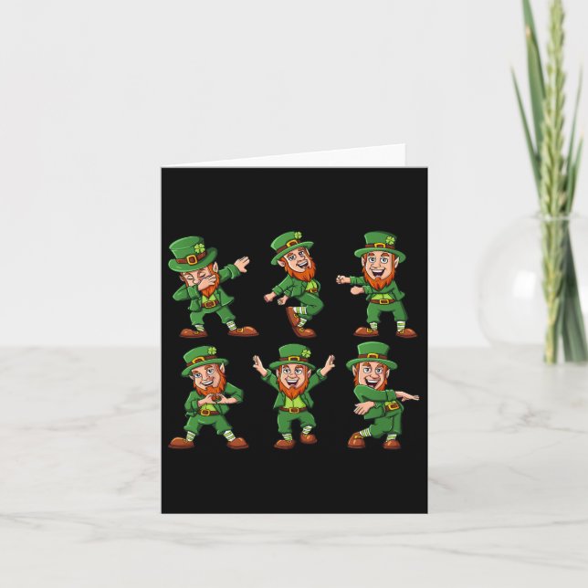Dancing Leprechauns St Patrick's Day Funny Boys Gi Karte (Vorderseite)