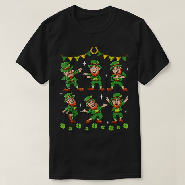 Dancing Leprechauns St Patricks Day Kleeblatt Boys T-Shirt (Design vorne)