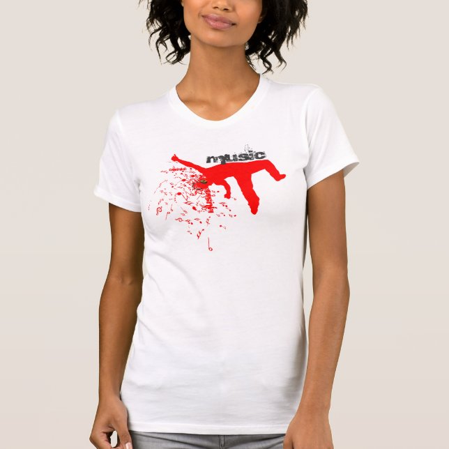 Dancing Man, Red Silhouette Music Concept Design 2 T-Shirt (Vorderseite)