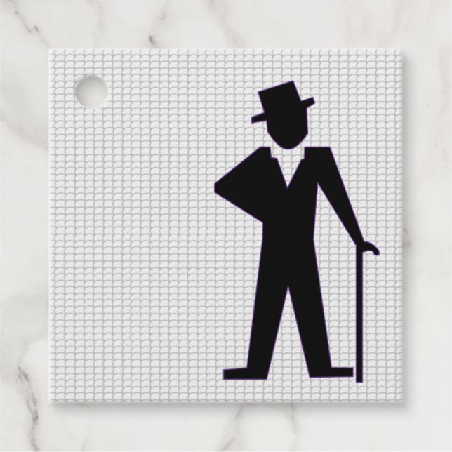 Dancing Man Silhouette mit Top Hat und Cane Geschenkanhänger (Vorderseite)