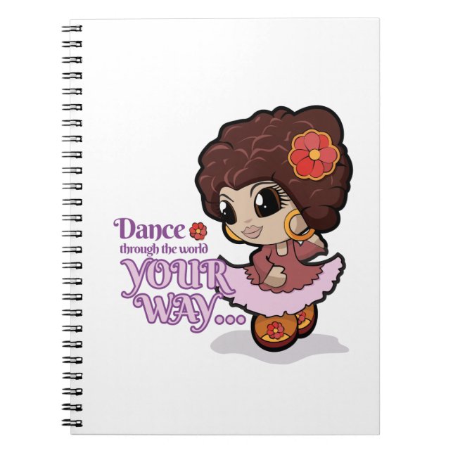 Dancing Manga Girl Notebook Notizblock (Vorderseite)
