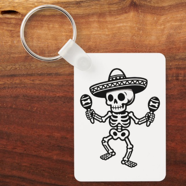 Dancing Mexican Skeleton Schlüsselanhänger (Vorderseite)