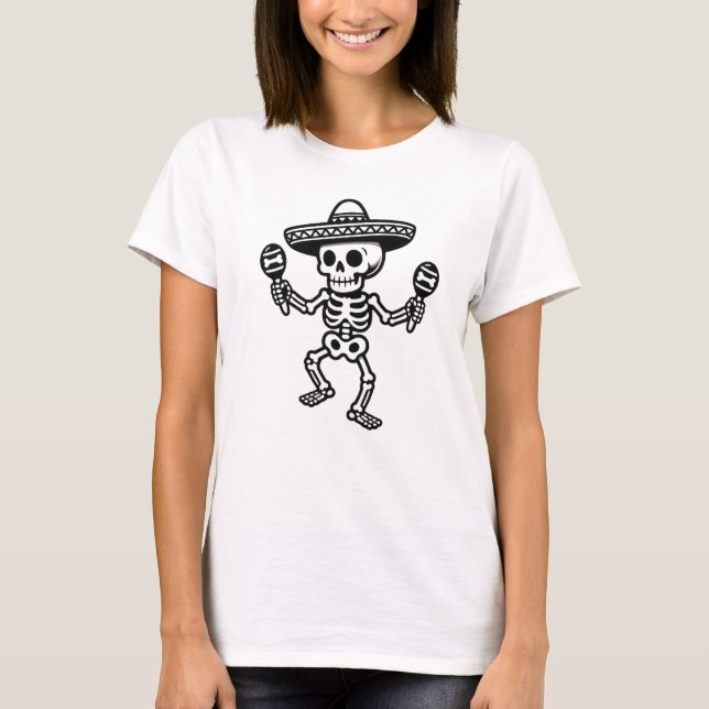Dancing Mexican Skeleton T-Shirt (Vorderseite)