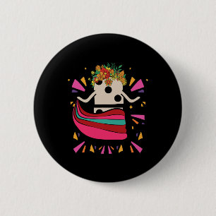 Dancing Mexican Train Domino Blume Funny Glocke Button