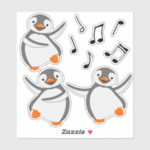 Dancing Penguins Vinyl Stickers
