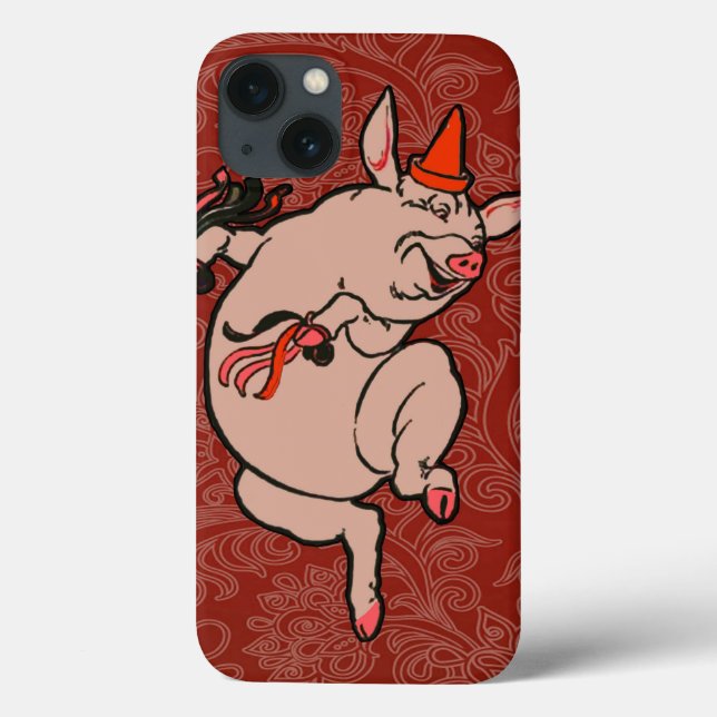 Dancing Pig Antique Niedlich Dancer Case-Mate iPhone Hülle (Rückseite)
