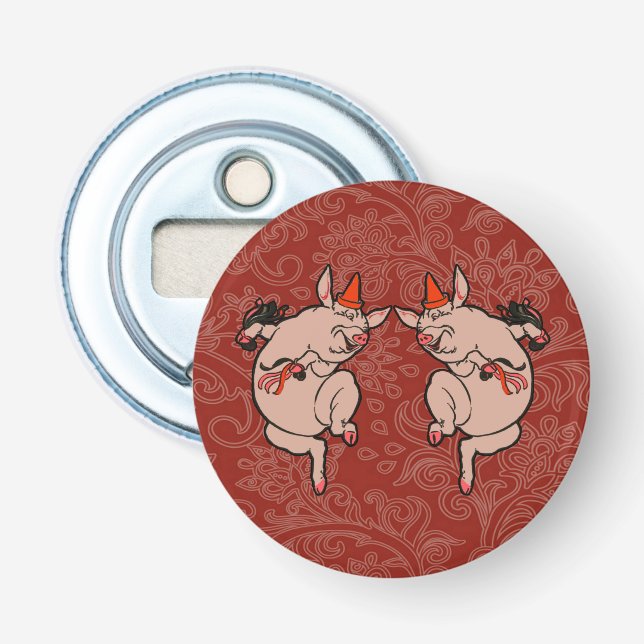 Dancing Pig Antique Niedlich Dancer Flaschenöffner (Vorderseite)