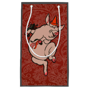 Dancing Pig Antique Niedlich Dancer Kleine Geschenktüte