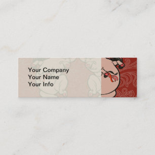 Dancing Pig Antique Niedlich Dancer Mini Visitenkarte