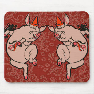 Dancing Pig Antique Niedlich Dancer Mousepad