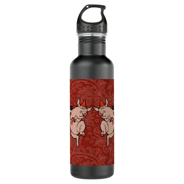Dancing Pig Antique Niedlich Dancer Trinkflasche (Vorderseite)