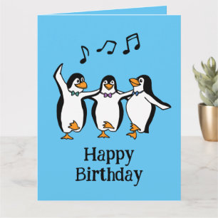 Dancing Pinguine Design Grußkarte Karte