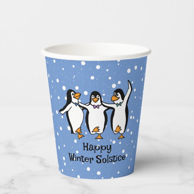 Dancing Pinguine Design Paper Cups Pappbecher (Vorderseite)