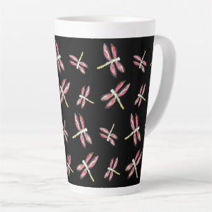 Dancing Pink Dragonfly Pattern Milchtasse