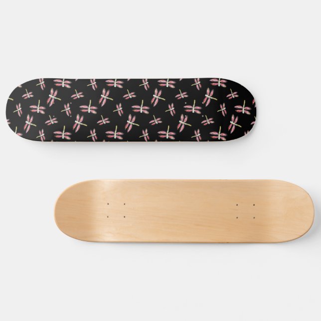 Dancing Pink Dragonfly Skateboard (Horizontal)