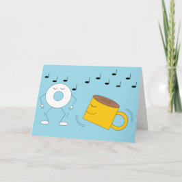 Dancing Powded Donut & Coffee Tasse: Leere Karte