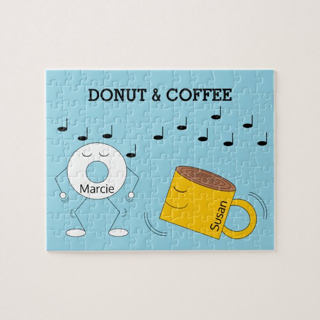 Dancing Powded Donut & Coffee Tasse: Puzzle (Horizontal)