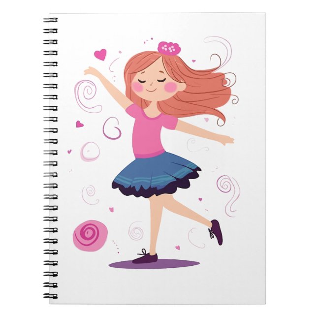 Dancing Princess Ballerina Spiral Notebook Notizblock (Vorderseite)