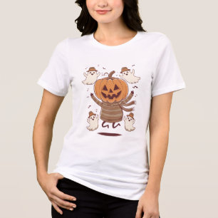 Dancing Pumpkin und Ghost Friends - Halloween Spaß Tri-Blend Shirt