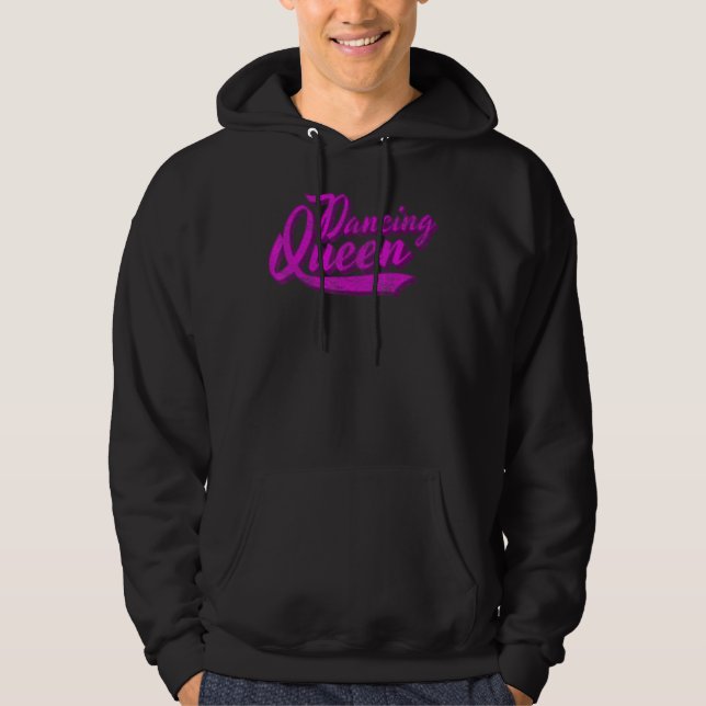 Dancing Queen 70er Disco Retro Script Hoodie (Vorderseite)