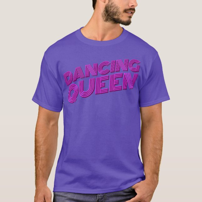 Dancing Queen 70er Disco Retro Script T-Shirt (Vorderseite)