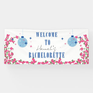 Dancing Queen Blue Tile Bougainvillea Bachelorette Banner