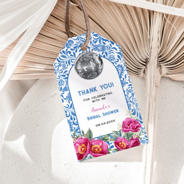 Dancing Queen Blue Tiles Disco Brautparty Geschenkanhänger (Von Creator hochgeladen)