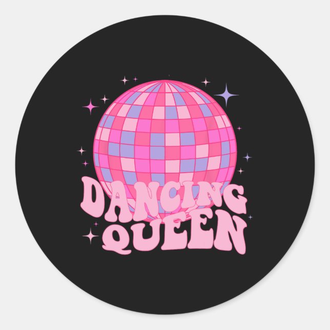 Dancing Queen Dance Mama Dancing 70er 80er Disco Runder Aufkleber (Vorderseite)