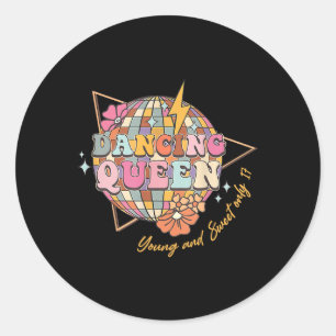 Dancing Queen Foral 17. Geburtstag Disco Ball Runder Aufkleber