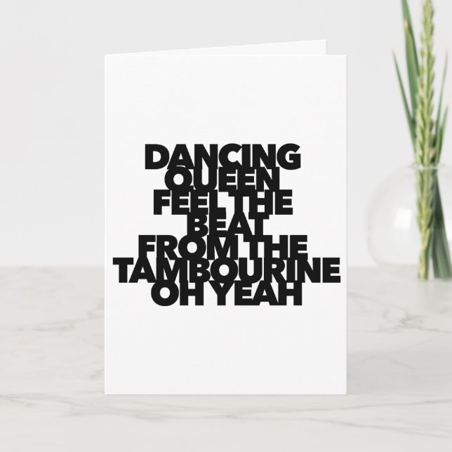 DANCING QUEEN FÜHLT DEN BEAT TAMBOURINE Pop Song Karte (Vorderseite)
