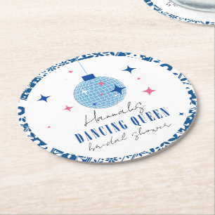 Dancing Queen greek Musical Disco Brautparty Runder Pappuntersetzer