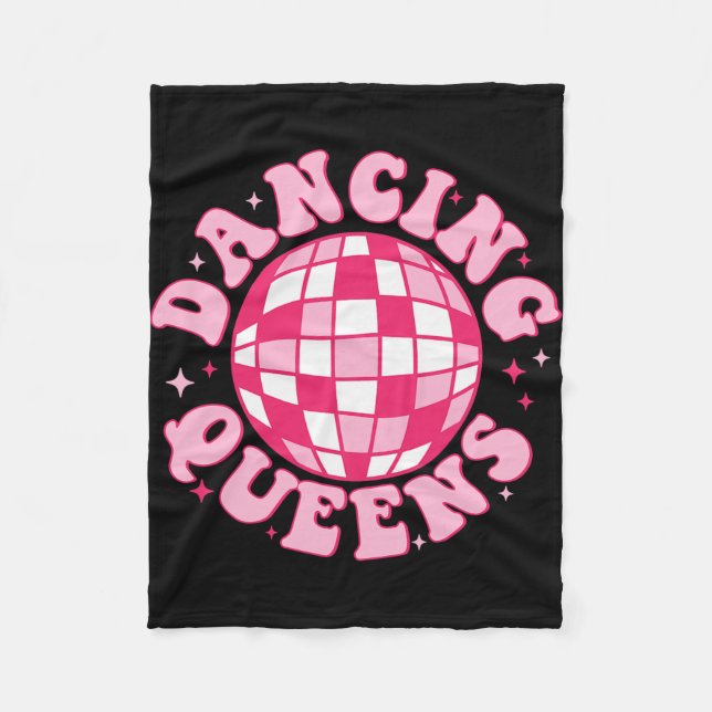Dancing Queen Retro Bridesmaids Disco Bachelo Fleecedecke (Vorderseite)