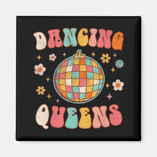 Dancing Queen Retro Bridesmaids Disco Bachelo Magnet (Vorne)