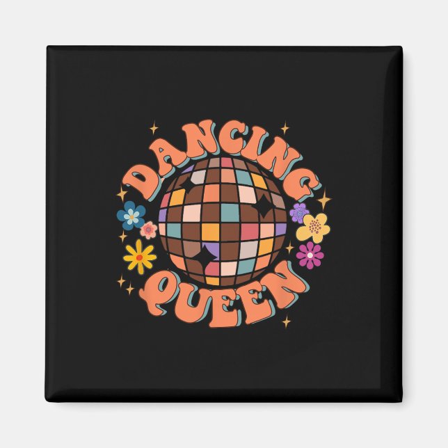 Dancing Queen Retro Bridesmaids Disco Bachelo Magnet (Vorne)