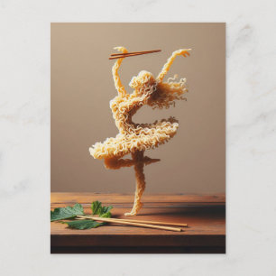 Dancing Ramen Woman Postkarte