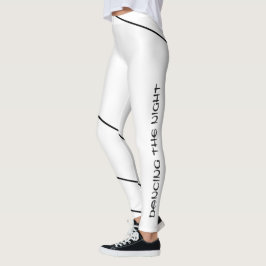 Dancing Refined Black Minimal Enveloping Line Art  Leggings