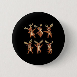 Dancing Reindeer Dance Challenge Weihnachtsmänner Button