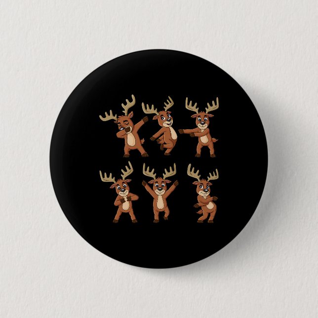 Dancing Reindeer Dance Challenge Weihnachtsmänner  Button (Vorderseite)