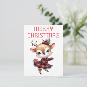 Dancing Rentier Calf - Weihnachtskarte Feiertagskarte