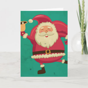 Dancing Santa Greeting Card Feiertagskarte