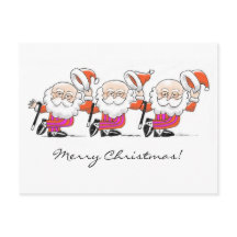 Dancing Santas Postcard