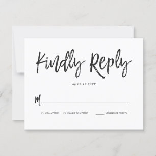 Dancing Script Wedding Minimal Repair Card RSVP Karte