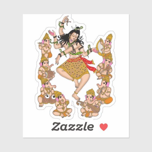 Dancing Shiva Sticker (Blatt)
