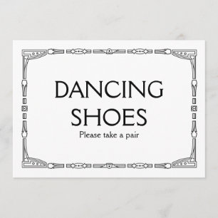 "Dancing Shoes" Art Deco Style Hochzeitszeichen Einladung
