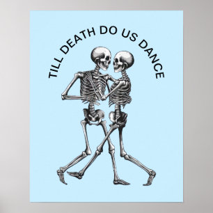 Dancing Skeleton Couple Poster