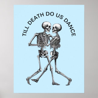 Dancing Skeleton Couple Poster