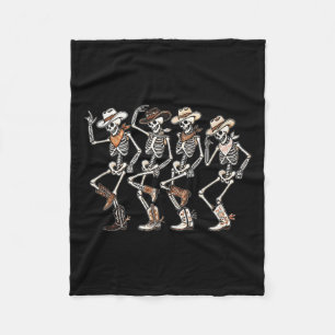 Dancing Skeleton Cowboys Western Country Rodeo Hal Fleecedecke